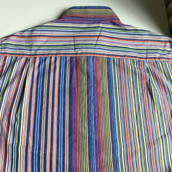 Paul & Shark colourful striped  cotton shirt Sz 42 made in Italy 🇮🇹 - Picture 3 of 8